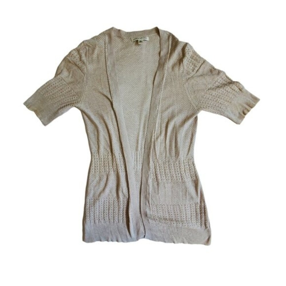 Banana Republic cream open front cardigan sz M